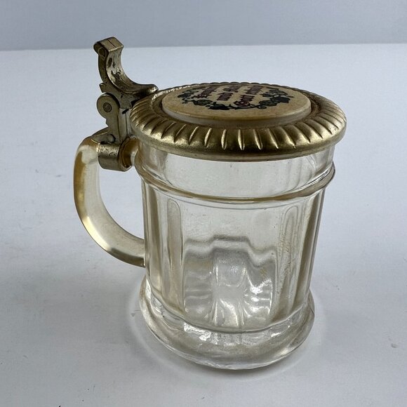 BMF Schnapskrugerl Original Hops And Malt Mini Stein Lidded Shot Glass West Germ - Picture 1 of 7